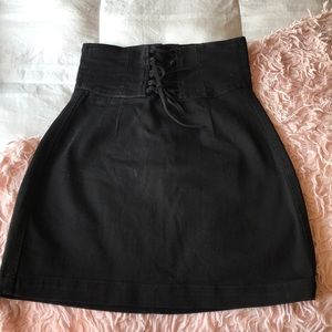 Corset black mini skirt